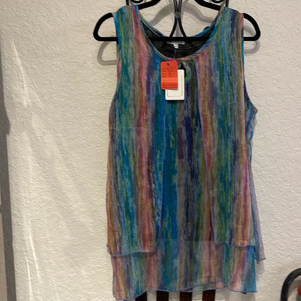 ADORE Self Lined Flowy Layered Tank